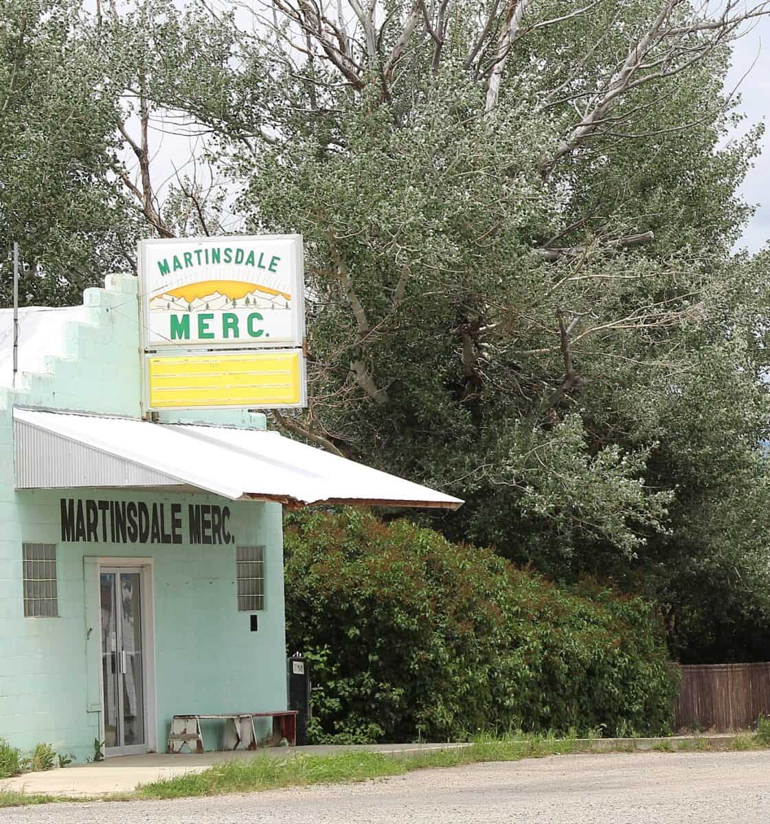 The old mercantile store at Martinsdale, Montana, on Highway 294, south of U.S. Route 12. Photo from 2018.