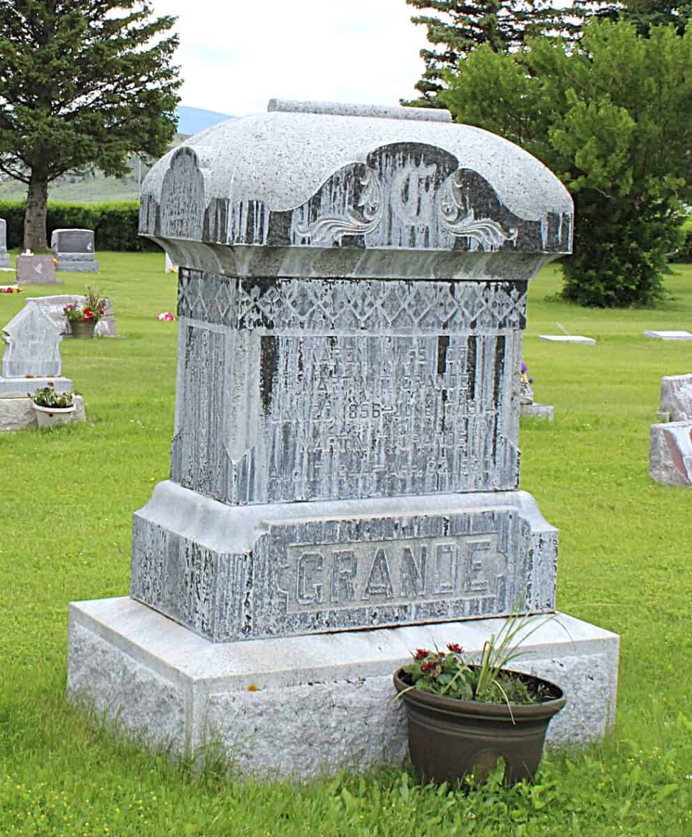 At Lennep Memorial Cemetery. The marker of Karen and Martin T. Grandes grave.