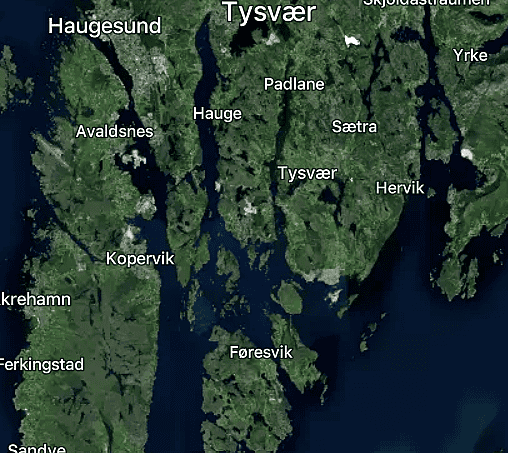 Map of Tysvær municipality, a place where in the 1800s, the easiest way to get from a to b, was by boat. You either rowed, sailed, or you had to walk a long, long way--if there were bridges at all!